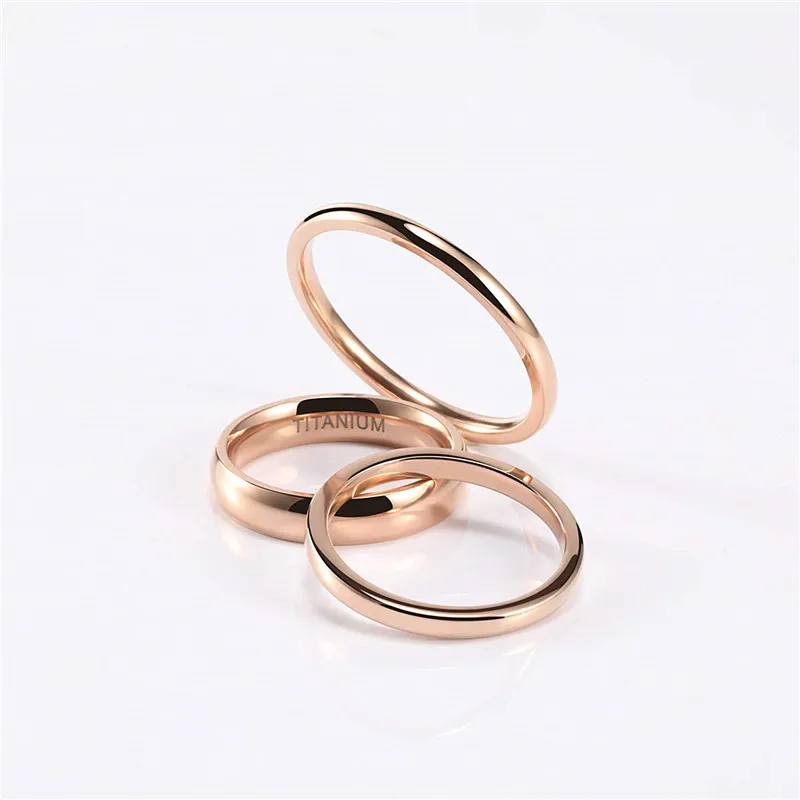 Tigrade 4mm Polished Gold Ring for Men Women Black Blue Silver Color Ring for Wedding Band Titanium Unisex Ring Engraving Size15 3