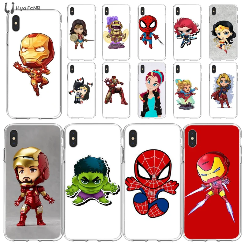 

LJHYDFCNB Marvel demir adam Batman TPU Soft Phone Case for iPhone 11 pro XS MAX 8 7 6 6S Plus X 5 5S SE XR cover