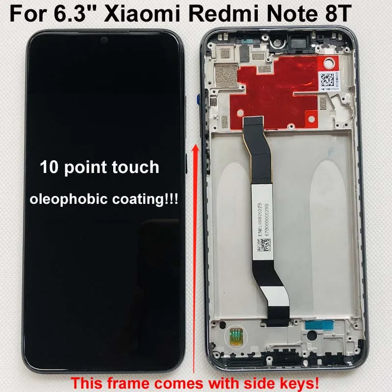 Сменный сенсорный ЖК экран с рамкой для 6 3 ''Xiaomi Redmi Note 8T|Экраны мобильных
