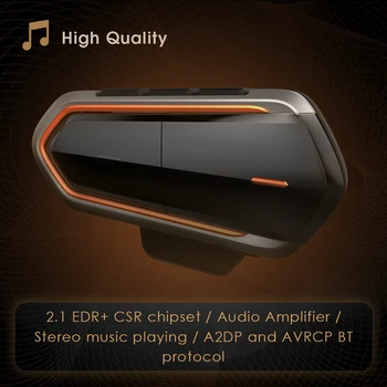 

Newest Waterproof QTBE6 Moto Bluetooth Intercom Headset with FM Wireless Motorcycle Helmet Interphone