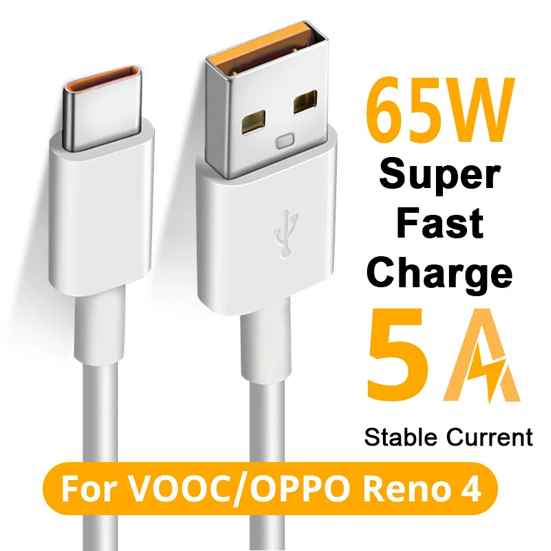 65 Вт Супер VOOC USB C кабель 6.5A для быстрой зарядки Type-C Oppo Realme X 5 6 X50 X3 X5 Pro X50m X50t V5 C3 Quick