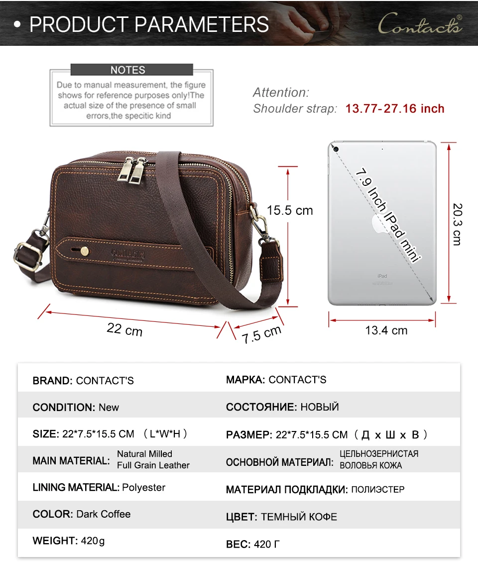 Retro Echtes Leder Männer Mini Schulter Taschen Casual Mann Umhängetaschen Clutch Kleine Handtasche Vintage Männlichen Mini Umhängetasche – Detail 4