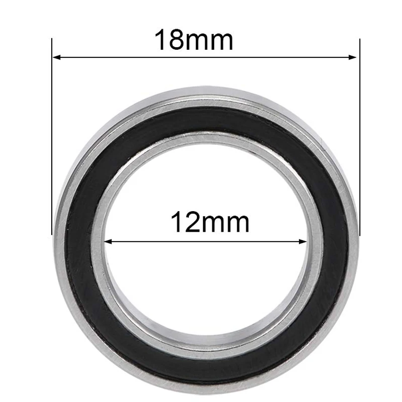 New 10PCS 6701-2RS 12X18X4 mm Miniature Double Rubber Sealed Deep Groove Ball Bearings