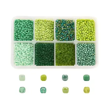 

pandahall 1Box Glass Seed Beads Mixed Color Ceylon Round Loose Spacer Beads for Jewelry Making DIY 2mm 3mm 4mm, Hole 1mm 8Colors