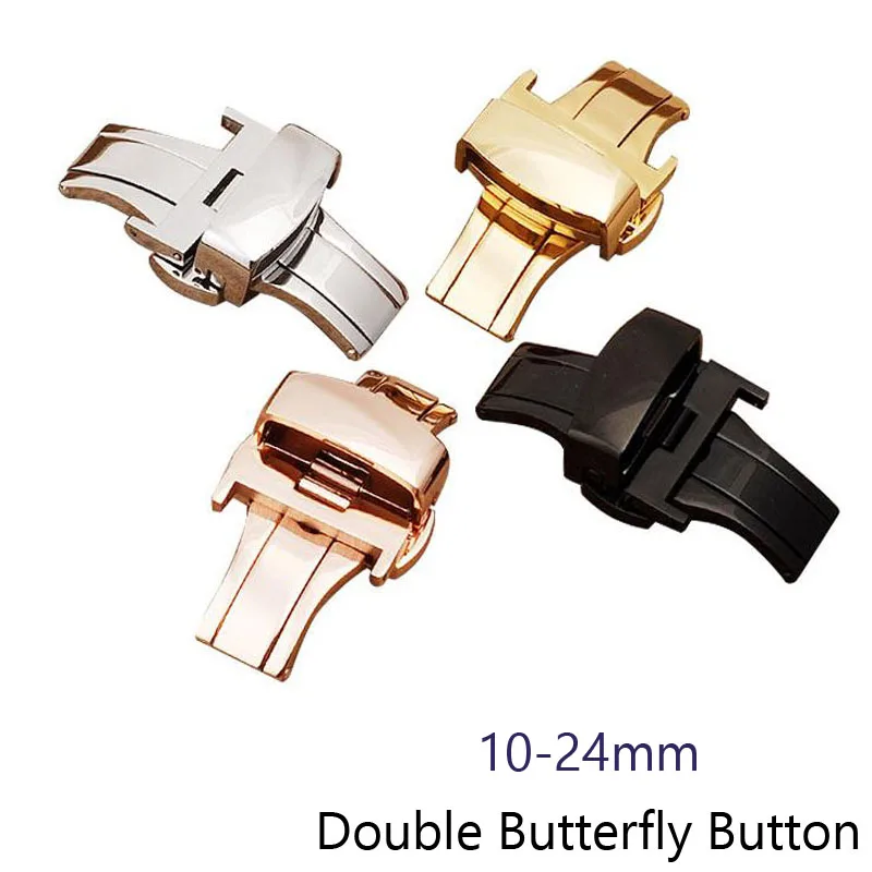 Automatic Double Click Butterfly Buckle Watch Push Button Fold