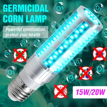 

E27 Led Light 220V UV Germicidal Lamp 15W Ultraviolet Corn Bulb 110V Disinfection Sterilizer Led Lamp 20W Remote Control Light