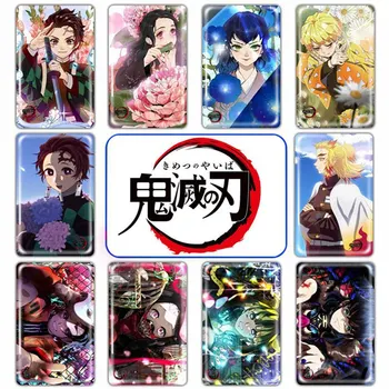 

10Pcs/Pack Demon Slayer Kimetsu No Yaiba Anime Card Sticker Pack DIY Waterproof Card Classic Kids Stickers Toys For Children