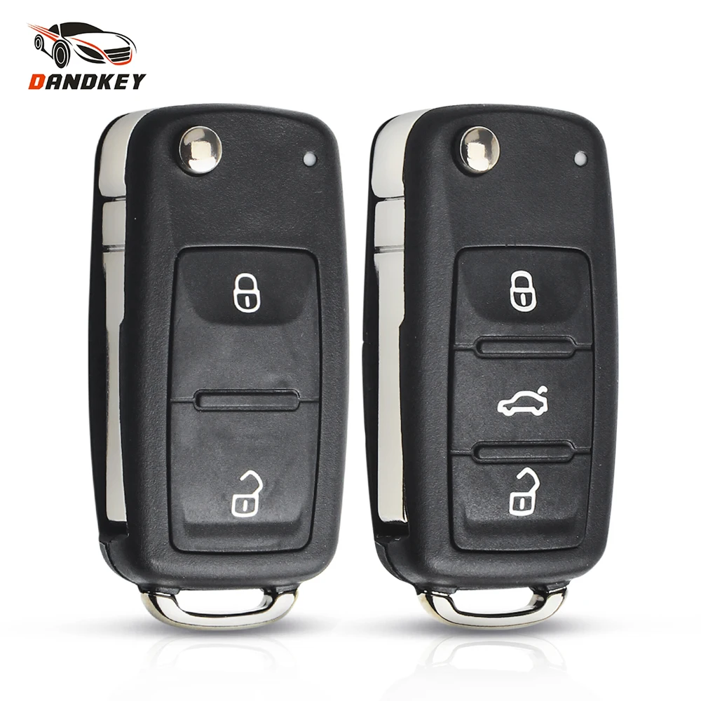 

Dandkey 2 3 3+1 4 Buttons Flip Fob Remote Folding Key Shell For VW VOLKSWAGEN Tiguan Golf Sagitar Polo MK6 Touareg
