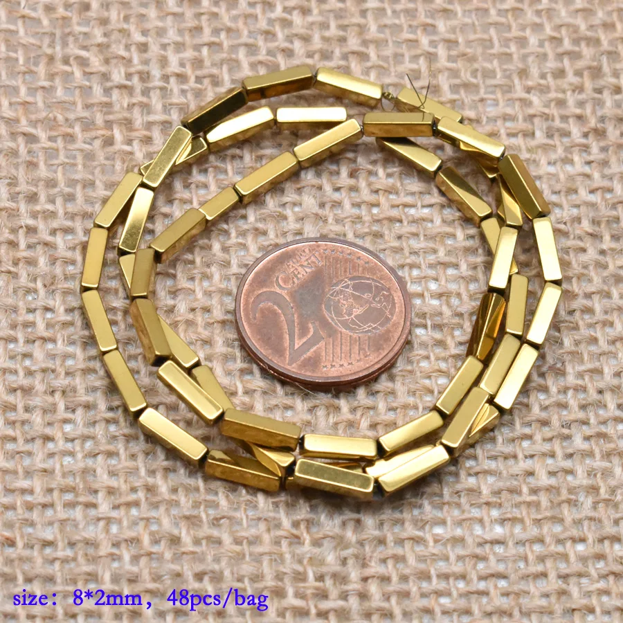 29-8x2mm 95 шт./лот, блестящие разноцветные бусины из натурального камня, гематит, прямоугольные бусины квадратной формы для самостоятельного изготовления ювелирных изделий - Цвет: 29-8x2mm