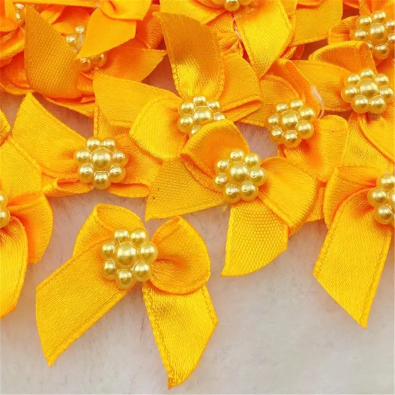 Mini Satin Ribbon Flowers Bows Gift Craft Wedding Decoration 50pcs satin ribbons ribbon decoration ribbon supplies satin ribbon