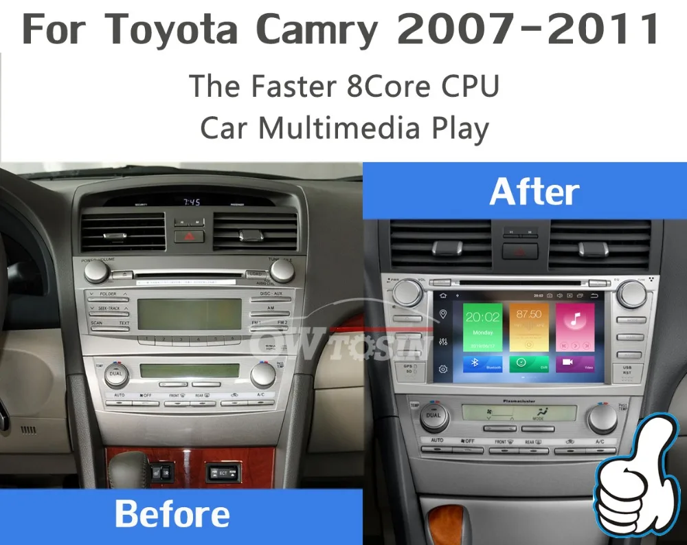 Discount 8" PX6 4GB RAM+64GB ROM Android 9.0 Car Multimedia DVD Radio GPS Player For Toyota Camry 2007 2008 2009 2010 2011 DSP CarPlay 3