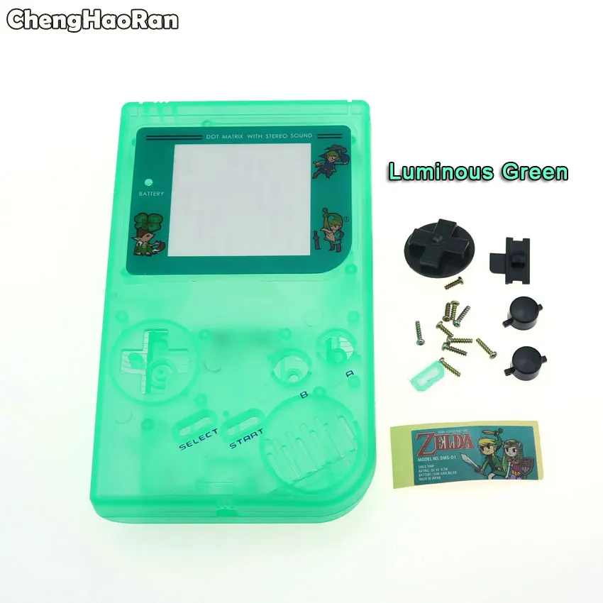 ChengHaoRan 1 комплект для приставка Gameboy GB Классическая Консоль Пластиковый Корпус чехол Крышка для корпуса с объективом экрана, отвертка, проводящая d-накладка