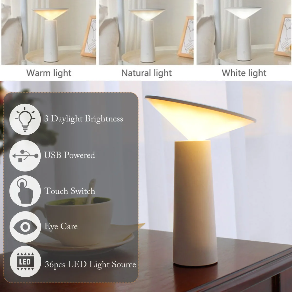 

Modern Desk Lamp USB LED Table Lamp Bedroom Reading Book Light LED Table Touch Sensor Desk Lamp For Study
