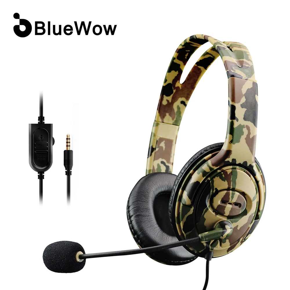 BlueWow B8900 Wired Gaming Headset Over Ear Headphones Stereo Sound Built in Microphone Support Aux For Kids Online Learning