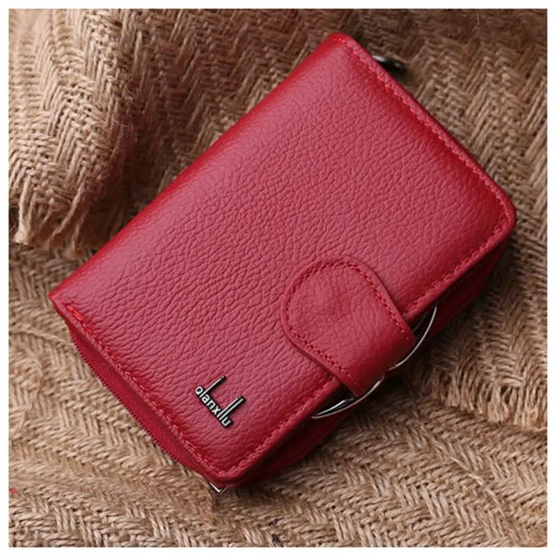 Qian Xi Lu women's wallets Cortex zipper and hasp purses (Red)12.5*8.5*4cm Qian Xi Lu women's wallets Cortex zipper and hasp purses (Red)12.5*8.5*4cm