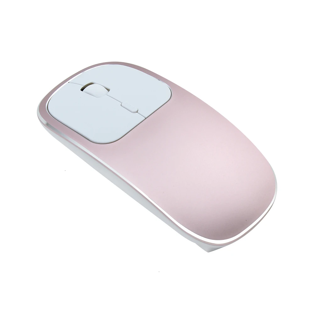 Rose gold Беспроводная Bluetooth Бесшумная перезаряжаемая ультра тонкая компьютерная мышь, бесшумная Портативная оптическая 3D USB мышь для Macbook PC Latop - Цвет: Rose gold