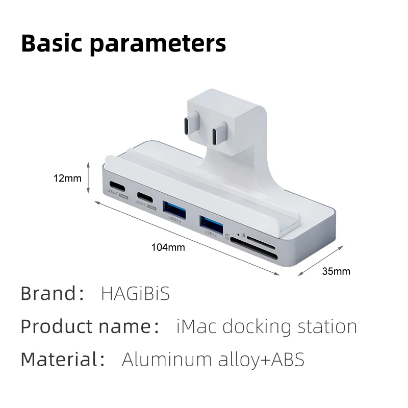 Hagibis Usb c Braçadeira Hub Tipo-c para 2023 Imac com Usb c Usb 3.0 Micro Leitor de Cartão sd 4k hd Docking Station Imac Acessórios - Imagem 5