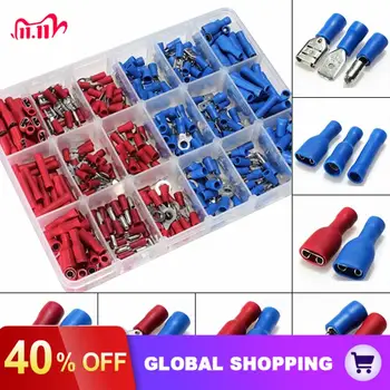 

360pcs Insulated Terminals Crimp Connector Butt Spade Ring Fork Set