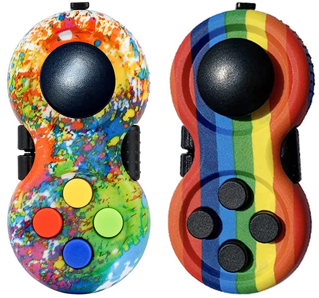 Coloful Desktop Flip Finger Fidget Pads Sensory Toy Pressure Relief Anti-Stress Handle Silicone Button Fingertip Game Toy 1