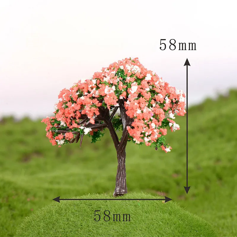 Пластиковые миниатюрные садовые фигурки микроландшафта 1 шт. популярные мини украшения для дома Сакура моделирование деревьев высокое качество - Цвет: 11