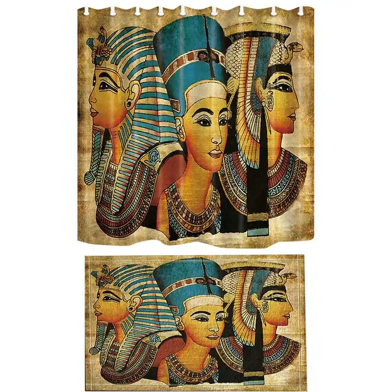 Новинка Египетский Папирус~ тотен 180x180 см занавеска для душа/3 шт. набор крышка для унитаза+ стойка для тряпок+ коврики для ванной комнаты