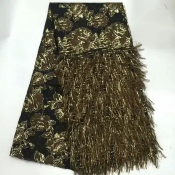 

Embroidery Tassels Sequins Lace Fabric Brocade Lace Fabrics for Wedding Party /5yards French Nigerian Tulle Lace Fabric FD126