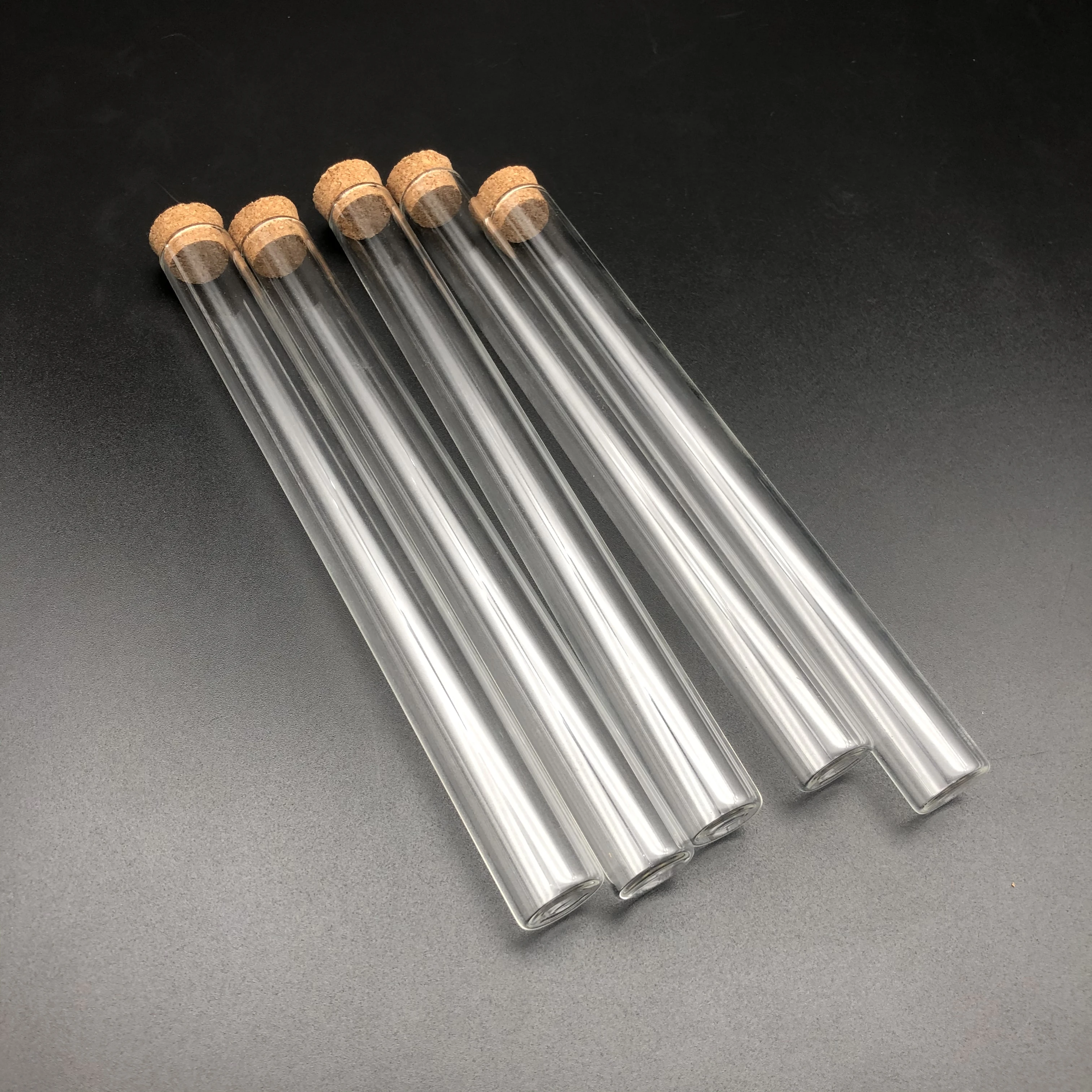 

10pcs/lot 18x180mm Clear Flat Bottom Glass Test Tube With Cork Stoppers Laboratory Glassware Container