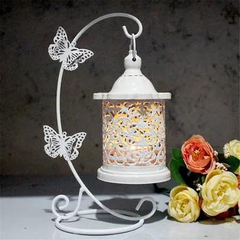 

European Style metal wrought iron candlestick ornaments Candlestick holder butterfly hook candlestick lamp candle holder #LR4