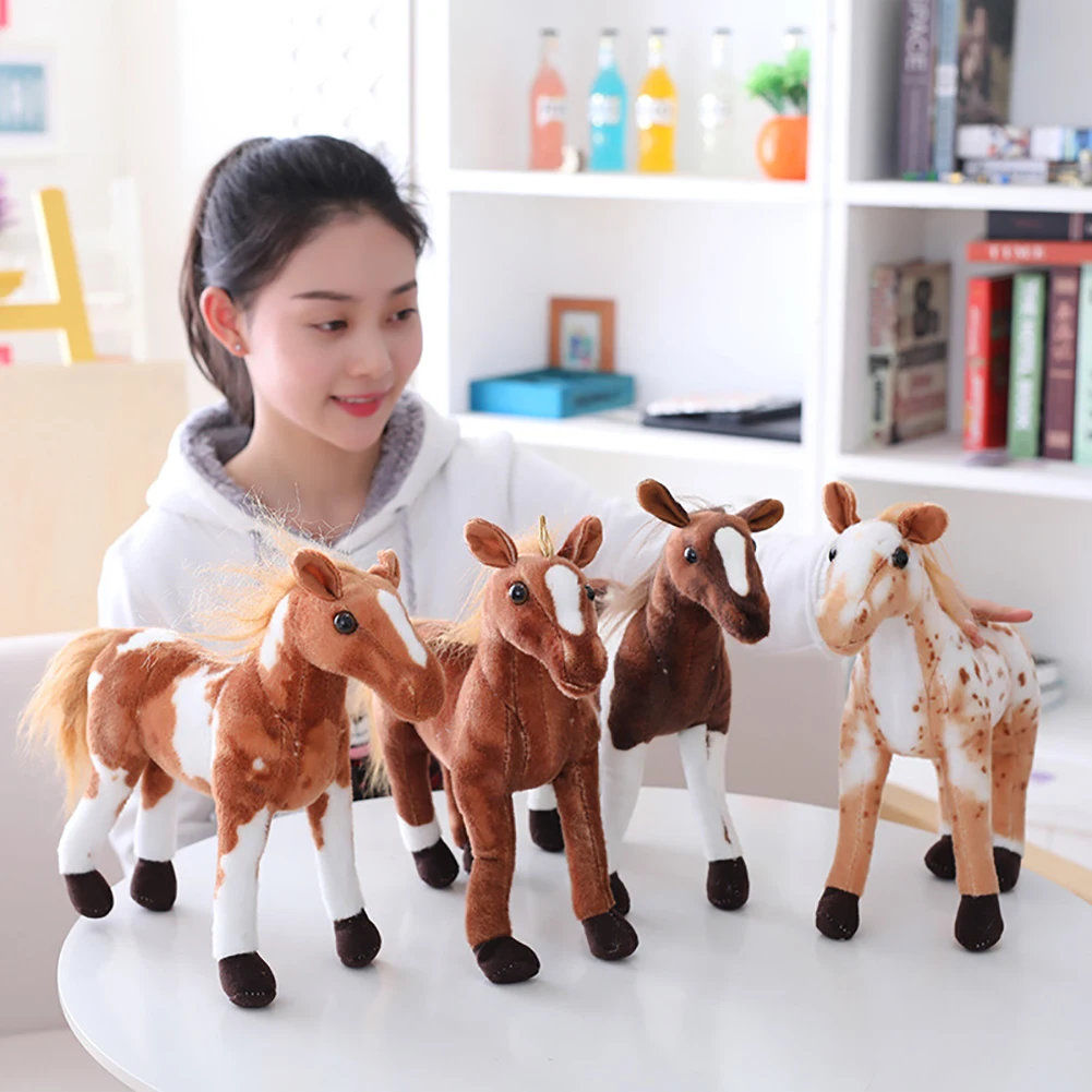 3D имитация мягкого конского животное плюшевая кукла, детская игрушка номер Декор, фото, реквизит для детей подарок на день рождения предметы домашней мебели