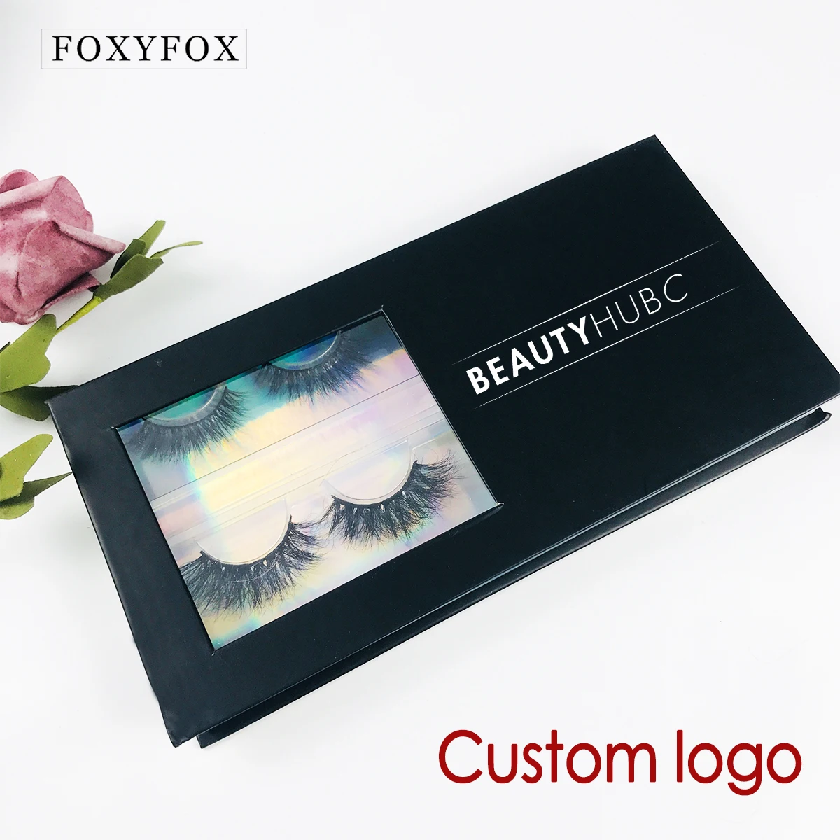 FOXYFOX Print Logo Eyelash Packaging Wholesale Multiple pairs of eyelashes With Trays Bulk 25mm Mink Lashes packaging Box Makeup 2