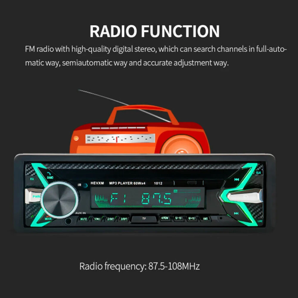 1Din автомобильный стерео аудио Радио MP3 плеер Bluetooth Авторадио автомобильный Радио стерео плеер Bluetooth " 12 в автомобильный стерео плеер