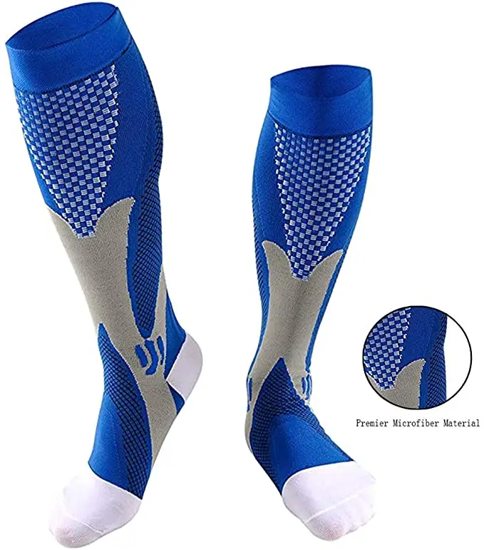 S XXL Elastic Compression Socks Knee High Tube Socks For Cycling