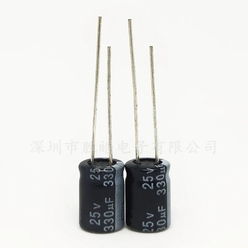 50PCS 25V330UF 8*12mm 330UF 25V 8*12 Aluminum Electrolytic Capacitor Size：8x12（MM）