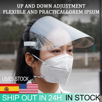 

1PC Protective Adjustable Anti Droplet Dust-proof Full Face Cover Mask Visor Shield Droplet Windproof Face Shield Washable