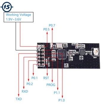 

2.4G NRF24LE1+PA+LNA Wireless Transceiver Module 18dBm 500meter SPI Transmitter Receiver DC 1.9V-3.6V