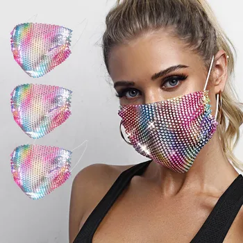 

3PCS Adult reusable face mask Multicolor Diamond Reusable Face Nose Mouth Adjustable Mouth Mask mondkapjes wasbaar маска#H50