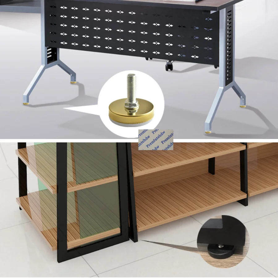 Furniture Leveling Feet Pad Leveler Round Nylon Covered Steel 10Pcs With M6 M8 M10 Thread Stem