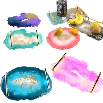 

Large Irregular Fruit Tray Resin Mold Metal Handle Silicone Mold Epoxy Resin Mold Jewelry Craft