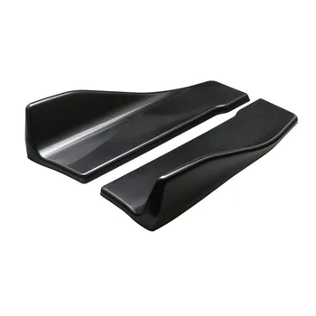 

Hot New 2PCs Black Style Anti Scratch Car Rear Bumper Lip Diffuser Splitter Universal