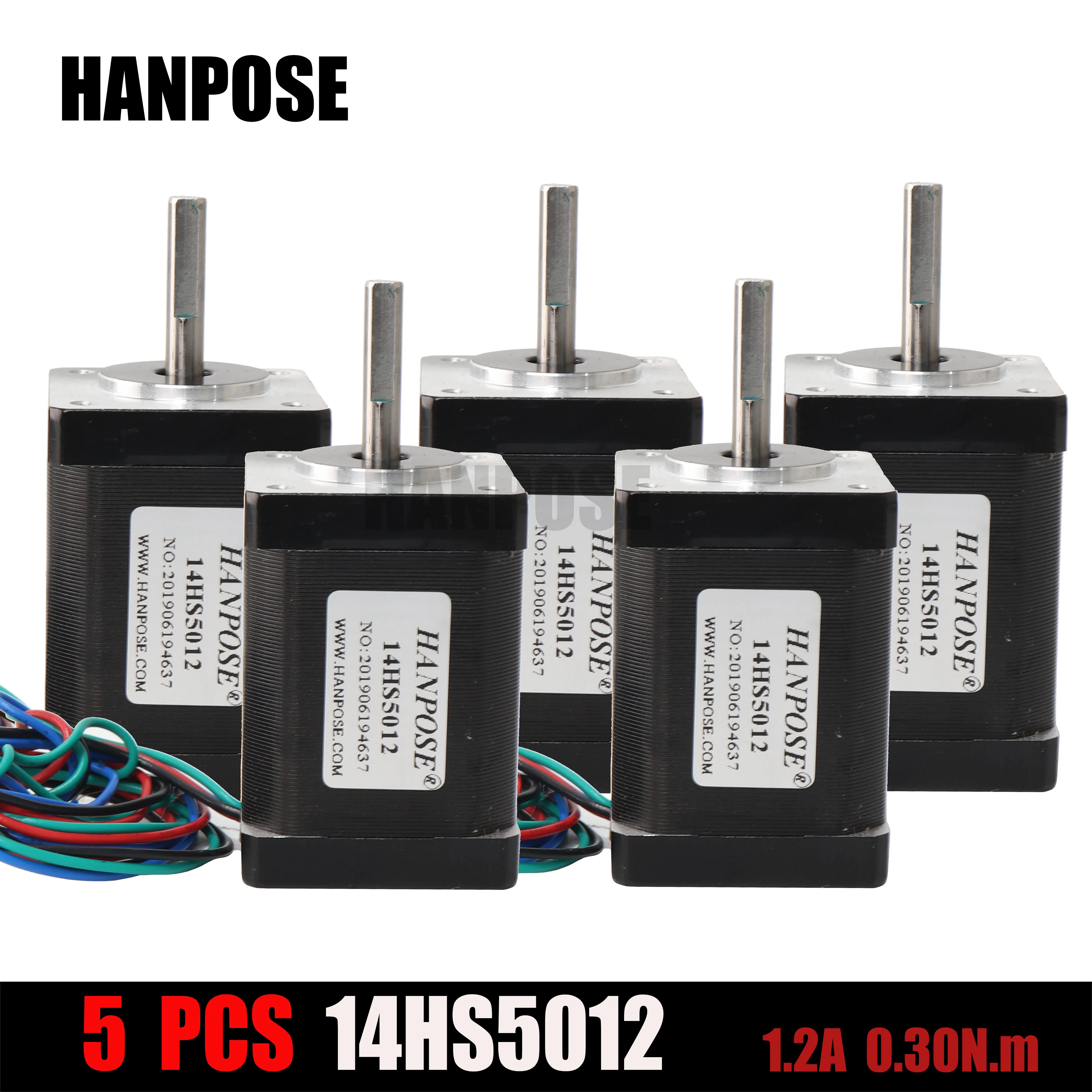 5 шт. Nema14(14HS5012) 35BYGH 0.30N.m 50 мм Nema14 4 свинцовый шаговый двигатель для 3D-принтера с ЧПУ