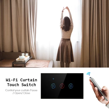 

Wifi Smart Curtain Switch Mobile App Control Support Alexa Googl Home For Electric Motorized Curtain Blind Roller Shutter Switch