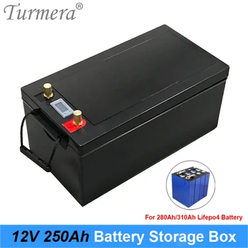 Turmera-caja de almacenamiento de batería Lifepo4, 12V, 280Ah, 310Ah, 3,2 V, con indicador LCD, a sistema de energía Solar o fuente de alimentación incontinua 1