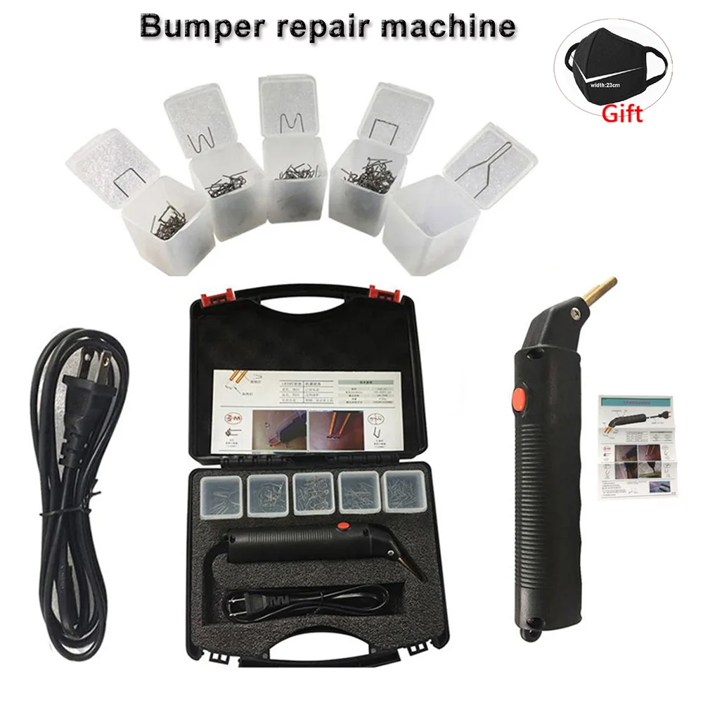Máquina profesional de reparación de parachoques de coche, grapadora caliente, sistema de reparación de plástico, soldadura, juego de herramientas de reparación de garaje de automóviles con funda