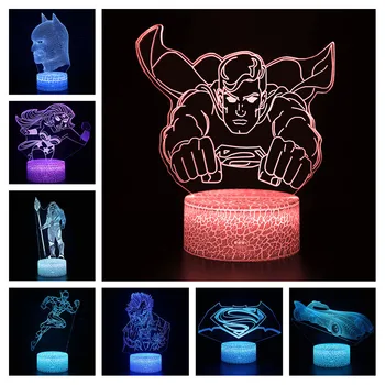 

DC 3D Illusion Superman Action Figure Lamp Batman Model Night Lights Kids Room Superheroes Decoration Toys Lapmen Creative Gifts