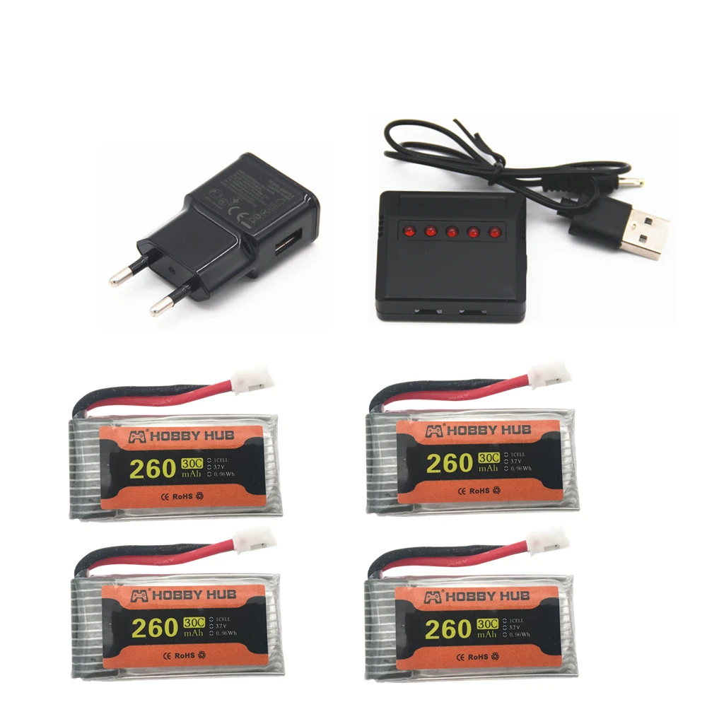 Батарея для JJRC H36 батарея 3,7 V 260mAh для E010 E011 E012 E013 Furibee F36 RC Квадрокоптер части 3,7 v Lipo батарея - Цвет: Синий