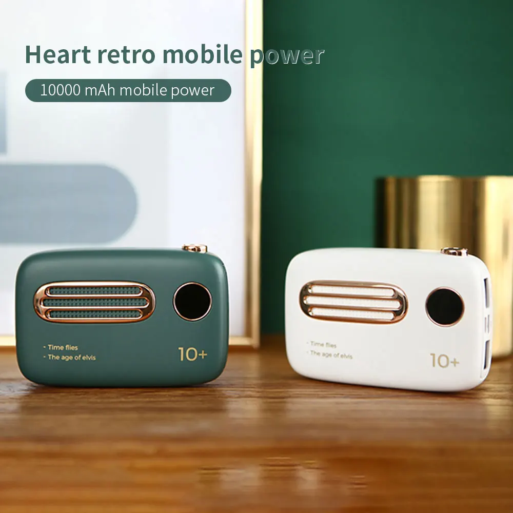 

Vintage 10000mAh Mini Power Bank For iPhone Portable Fast Charger Powerbank Dual USB External Battery Pack PoverBank For Xiaomi