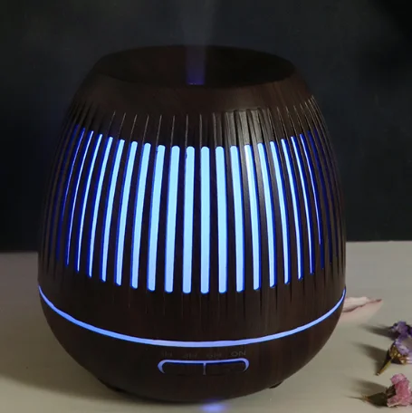 Ultrasonic Air Humidifier 400ML Aroma Essential Oil Diffuser with Wood Grain 7 Color Changing LED Lights for Office Home | Бытовая