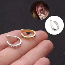 

G23 Titanium Earrings Fake Piercing Ear Clips Septum Helix Tragus Cartilage BCR Holeless Fake Nose Ring Body Perforated Jewelry