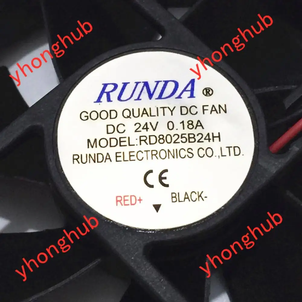 RUNDA RD8025B24H DC 24V 0.18A 80x80x25 мм 2 провод Сервер площади