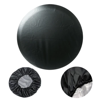 

Pure Black 14" 15" 16" 17" inch PVC Spare Tire Cover Wheel Valve Cover Case Protector Bag Pouch For Cars Wheels Accessories